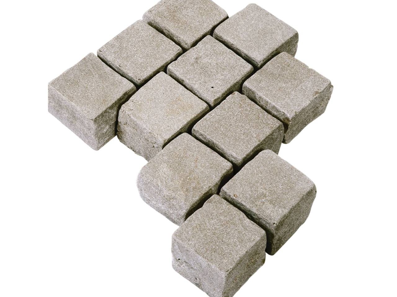 Kalkstein Pflastersteine 10x10x8 Camino Grey stonenaturelle